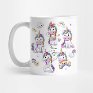 Five Cartoon Unicorns Mug